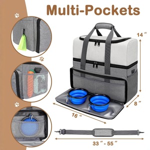 Bolsa Organizadora de Viaje para <span class=keywords><strong>Perros</strong></span> <span class=keywords><strong>con</strong></span> 2 Contenedores de Comida, Bolsa de Transporte Multibolsillos para <span class=keywords><strong>Perros</strong></span> y Gatos - Product Image 4