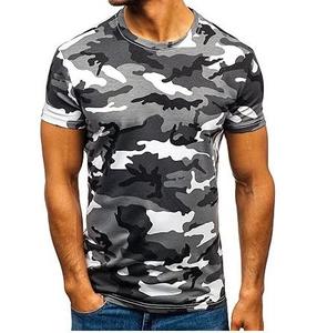 เสื้อยืดลายพรางสีน้ำเงินแห้งเร็ว สำหรับล่าสัตว์ ออกกำลังกาย ฟิตเนส แขนสั้น ทรงเข้ารูป ระบายอากาศได้ดี - Product Image 5