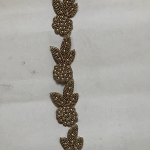 Encaje Floral Barroco 3D de Lujo, Elegante y Sexy, Bordado a Mano, con Lentejuelas Doradas y Microperlas, Transparente - Product Image 1