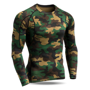 เสื้อแรชการ์ดแขนยาวลายพรางสำหรับผู้ชาย แห้งเร็ว พิมพ์ลายแบบซับลิเมชั่น เสื้อกีฬากลางแจ้ง - Product Image 2