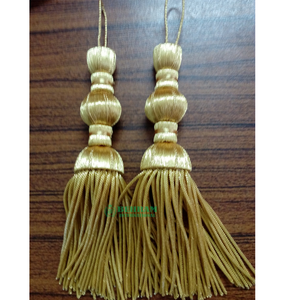 Premium Quality Gold Metallic Thread Priest Borlas Bolitas Tassel Set Handwork Cincture <b>Cord</b> Tassels Pearls Vestments <b>Curtain</b> - Product Image 4