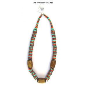 Collar de Cuentas Coloridas de Estilo Bohemio, Exclusivo de la India, Joyería Unisex, Cuentas Turquesa, Rojas y Marrones, Accesorio de Moda - Product Image 2