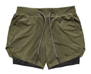 Men's Solid Front Gym Shorts Hot Lightweight Comfort <b>Elastic</b> Waistband Spandex/Polyester Quick Dry Breathable Workout Shorts - Product Image 4