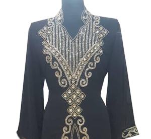 Robe de soirée Abaya en perles de cristal brodée à la main pour femmes islamiques de style Dubaï pour un usage élégant Printemps ODM Longueur au sol - Product Image 2