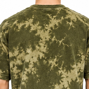 T-shirt tie-dye pour homme 100 % coton à manches courtes et col rond, décontracté, avec petite broderie sur la poitrine, vêtements personnalisés en gros, OEM - Product Image 6