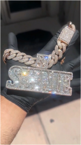 Joyería Hip Hop, Colgante Personalizado con Nombre, Colgante con Letra de Diamante Moissanite VVS - Product Image 3