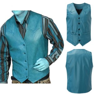 Oem High Quality Genuine Leather Waterproof <b>Men</b> Women's Custom Fashion & Biker Style <b>Vests</b> - Product Image 5