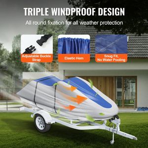 Copertura per Moto d'Acqua Resistente ai Raggi UV in Tessuto Oxford 600D di Grado Marino con Rivestimento in PU, Impermeabile, Rimorchiabile, 126"-135", per Seadoo C Jetski - Product Image 4