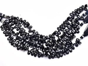 Perles de spinelle noire naturelle facettées en forme de poire, 6 mm, 9 mm, perles de pierres précieuses en spinelle noire pour la fabrication de bijoux, prix de gros, vente en gros - Product Image 2