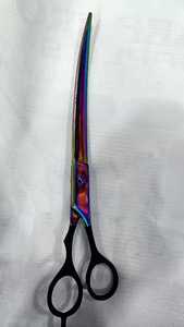 Compact High-quality 10 Inch Stainless Steel <b>Razor</b> Straight Curved Scissors Travel Manual Pet Grooming Instrument <b>Set</b> Leather - Product Image 2