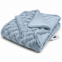 Plaid chauffant 50x60 pouces en fausse fourrure de lapin, flanelle double couche, surdimensionné, lavable, certifié CE, vente en gros usine