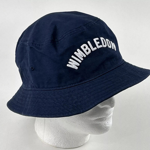 Wimbledon Cartoon Embroidered Adjustable Waterproof Cotton Bucket <b>Hat</b> <b>Navy</b> Blue Unisex Casual Adult Spring Summer Wear - Product Image 2