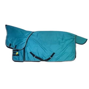 600D Waterproof Printed Horse Rug Blue Orange Combo Turnout Blanket 2 with Buckle Neck Straps Durable Weatherproof Horse Cover - Product Image 2