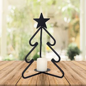 2025 Handmade <b>Christmas</b> <b>Tree</b> Shaped Black Metal Wire Candlestick Holder for Home <b>Tabletop</b> Decorations - Product Image 5