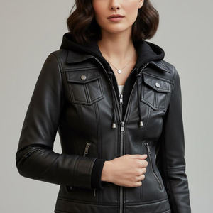 Veste extérieure matelassée en peau de mouton pour femme, tendance, avec doublure en laine, coupe-vent et chaude, idéale pour les voyages et les tenues décontractées - Product Image 1