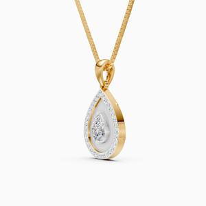 Pendentif Twinkle Drop en diamant cultivé en laboratoire avec 0,55 carat de diamants et pierres précieuses en or jaune 9 carats, or blanc, or rose - Product Image 3