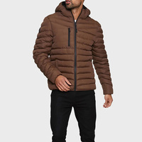 Vestes d'hiver rembourrées en duvet de canard chaud, personnalisées avec logo, en nylon, à capuche, pour hommes, vente en gros OEM