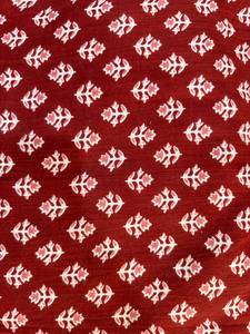 Pochette cosmétique en tissu à motif géométrique rouge, taille moyenne, pliable, style vintage, sans fermeture éclair, cadeau pour elle - Product Image 2