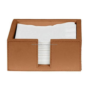 Porte-serviettes en cuir véritable pour bureau et maison, accessoires de table, porte-mouchoirs, plateau d'accueil - Product Image 2