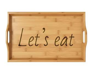Plateau de service rectangulaire moderne en bois massif écologique avec couvercle et poignées, décoratif pour salon, chambre, cuisine, cadeau pour les proches - Product Image 6