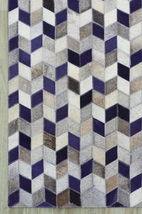 Tapis en cuir de créateur Look coloré à rayures stylé pour la décoration de la maison et de l'appartement - Product Image 3