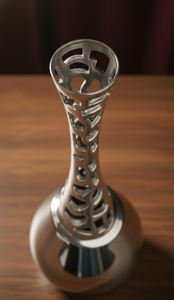 Luxury Hollow Lattice Silver <b>Metal</b> Vase Elegant Handcrafted Modern Home Decor Table Centerpiece Single <b>Unit</b> Only - Product Image 3