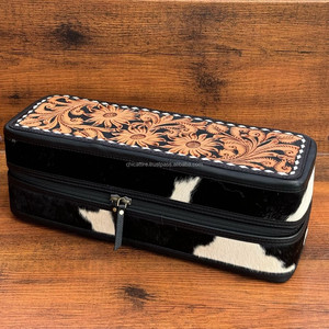 Nueva caja de almacenamiento de joyería de lujo de gran capacidad, organizador de joyería de cuero de vaca, elegante caja de joyería de viaje de moda - Product Image 2