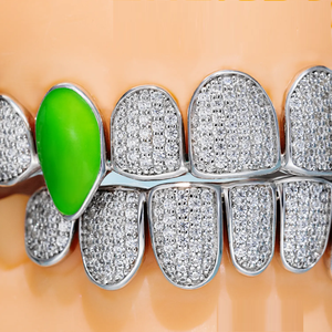 Dents de Moissanite VVS glacées étincelantes en argent sterling 925 Grillz émail brillant or Style Hip Hop mariages de fiançailles parfaits - Product Image 2