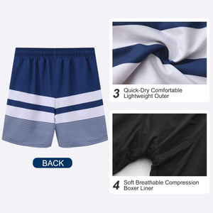 Shorts de Baño para Hombre, Estampado Floral, Secado Rápido, Sublimación, Poliéster, Corte Regular, Largo Corto - Product Image 4