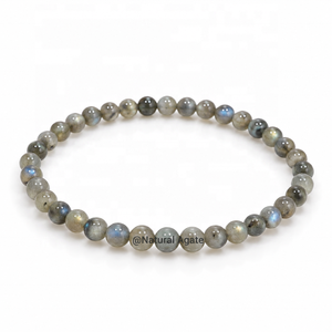 Pulsera de Hematita Natural de 4mm al por Mayor – Pulsera Elástica de Hematita Gris Metálica Pulida con Cuentas Redondas - Product Image 5