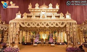 มณฑปงานแต่งงานแบบดั้งเดิมของชาวติมอล คัลยานา มานดัปปัม แท้ๆ พร้อมเสาสี่เสา ทำจากวัสดุ FRP สไตล์อินเดียใต้ ตกแต่งมณฑปแบบอินเดียใต้ สำหรับงานแต่งงานในสหรัฐอเมริกา - Product Image 4