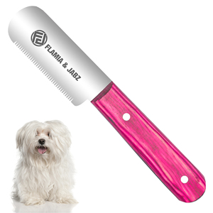 Couteau à démouler Flamia & Jabz pour chien, couteau à démouler pour peigne à poils de terrier, peignes en acier inoxydable pour renard, chat, chien, cheval, peigne en bois - Product Image 1