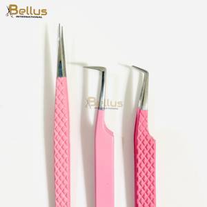 แหนบต่อขนตาปลายไมโครไฟเบอร์ 90 องศา สีชมพู  วัสดุสแตนเลส จับถนัดมือ แข็งแรง ทนทาน ขนาด 12-14 ซม. ชุดอุปกรณ์ต่อขนตา - Product Image 5