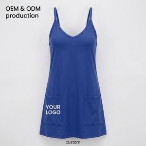 Robe athlétique sans manches pour femme, coupe ample et fluide, grande taille, avec deux poches avant, col rond, vêtement de sport d'été - Product Image 4