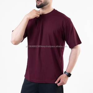 T-shirt décontracté pour homme de haute qualité, streetwear, coupe ample tendance, logo personnalisé en maille, 100% polyester, t-shirts surdimensionnés avec impression en relief - Product Image 5