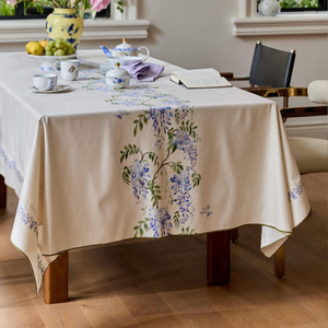 Nappe en lin blanc à motifs floraux, style européen, tissée et imprimée, pour la maison, l'hôtellerie et les événements – Vente en gros fabricant - Product Image 3
