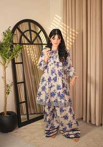 Collection élégante de vêtements en tissu lawn imprimé pour femmes, vêtements indiens et pakistanais en coton doux, ensemble 2 pièces en lawn, robe d'été, tenue de tous les jours - Product Image 6