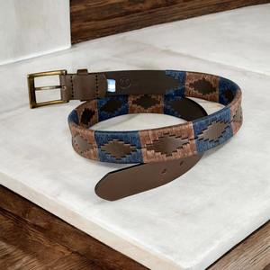 Ceinture en cuir véritable de qualité supérieure, ceinture élastique perlée argentine Polo pour hommes, design personnalisé, vente en gros - Product Image 1