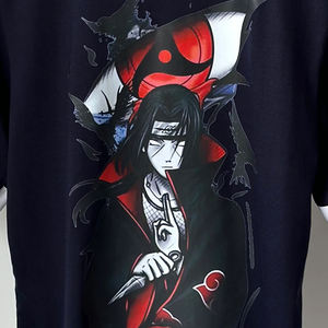 Camiseta Personalizada de Alta Calidad Itachi Uchiha, Corte Regular, para Hombre, Tejido Grueso, Ecológica, de Poliéster/Algodón, Venta al Por Mayor - Product Image 3