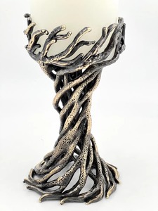 Bark Candle Holder Modern Sculptural Aluminium Candlestick Stand for Home Decor & <b>Table</b> Accent Bulk Export From India - Product Image 2