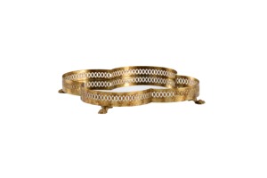 Irregular Metal <b>Storage</b> <b>Tray</b> With Perforated Design Polished Finish Classic Style Table Use Single Tier Durable - Product Image 3