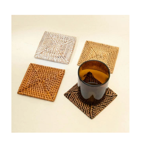 BOHO Rattan Coaster With Holder Rattan Coaster Handmade Eco Friendly Drink Cup Holder At Cheap Price - Product Image 1