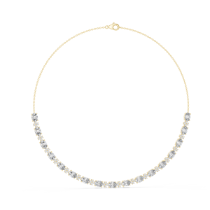 Collier en or jaune avec pendentif en diamant, chaîne à maillons ovales, bijoux minimalistes pour cadeau et usage quotidien - Product Image 1