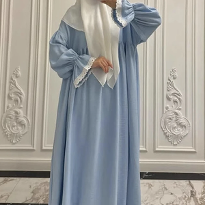 ชุดเดรสยาวสำหรับละหมาดของผู้หญิงมุสลิมในเดือนรอมฎอน เรียบง่าย สไตล์มุสลิม ชุดอีด จาลาบียะห์ เคบายา ดูไบ อบายา ตุรกี คาฟตัน เสื้อผ้าอิสลาม อาหรับ - Product Image 4