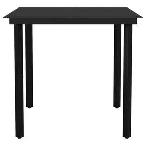 Ensemble de salle à manger en acier thermolaqué noir avec verre en rotin creux PVC pour jardin - Catégorie de produits : Ensembles de jardin - Product Image 6