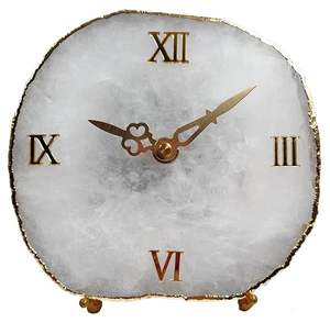 Luxury Handmade Agate Resin Wall Clock Modern Waterproof Oversized Night Light Easter Wedding Retirement Ramadan Home Decor - Product Image 1