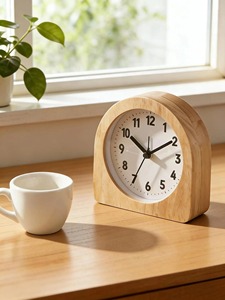 Classic Wooden <b>Table</b> <b>Clock</b> Decorative Timepiece For Shelf Styling Piece Hotel Reception Decor And Console <b>Table</b> Styling - Product Image 5