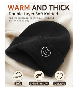 Manufacturer Beanie <b>Cap</b> Casual Lightweight Stylish <b>Winter</b> Hat High Quality Custom Logo 3D Embroidery Breathable Waterproof - Product Image 2