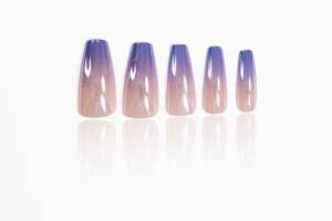 Faux ongles artificiels longs forme cercueil ballerine, fabrication OEM ODM, blanc laiteux personnalisé, vente en gros, ongles à presser effet chrome nacré - Product Image 4