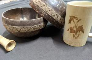 Juego de Tazones de Cáscara de Coco de Primera Calidad, Sostenible, Ecológico, Decorativo, para Batidos, en Oferta - Product Image 4